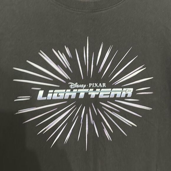 Mens Black Disney Pixar Lightyear Sunburst Crew Neck Short Sleeve T-Shirt Large - Picture 3 of 6